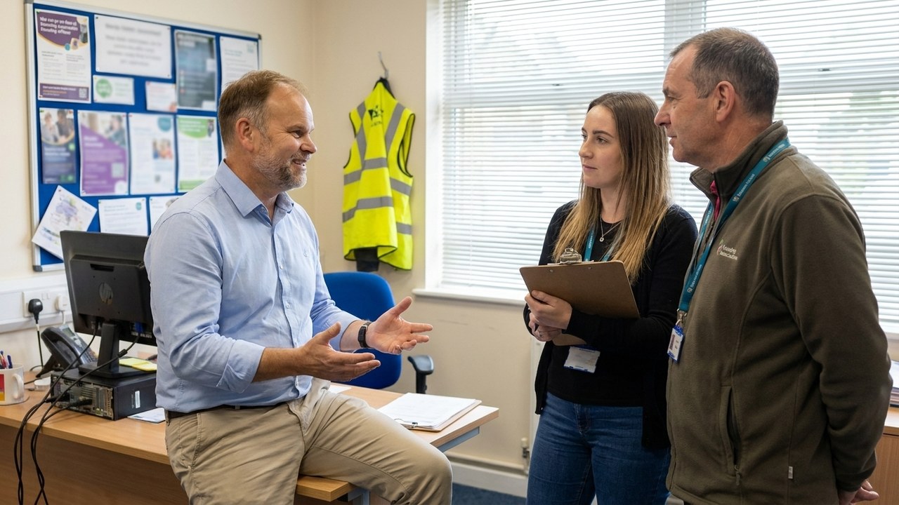 Ian with housing association officers